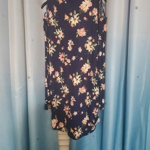 Floral blue long shirt